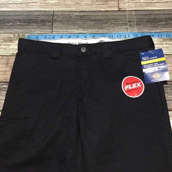 Dickies Skinny Fit Straight Twill Pants Youth Size 18 Black (Inseam 31) - Picture 4 of 9